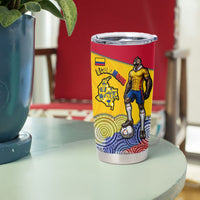 Personalized Colombia Football Tumbler Cup Vulture Mascot Sombrero Vueltiao Map