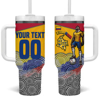 Personalized Colombia Football Tumbler With Handle Vulture Mascot Sombrero Vueltiao Map