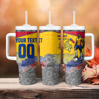 Personalized Colombia Football Tumbler With Handle Vulture Mascot Sombrero Vueltiao Map