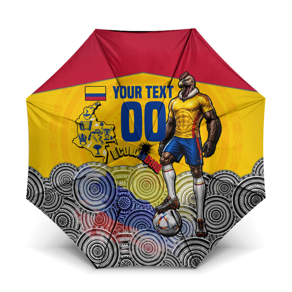 Personalized Colombia Football Umbrella Vulture Mascot Sombrero Vueltiao Map