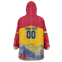 Personalized Colombia Football Wearable Blanket Hoodie Vulture Mascot Sombrero Vueltiao Map