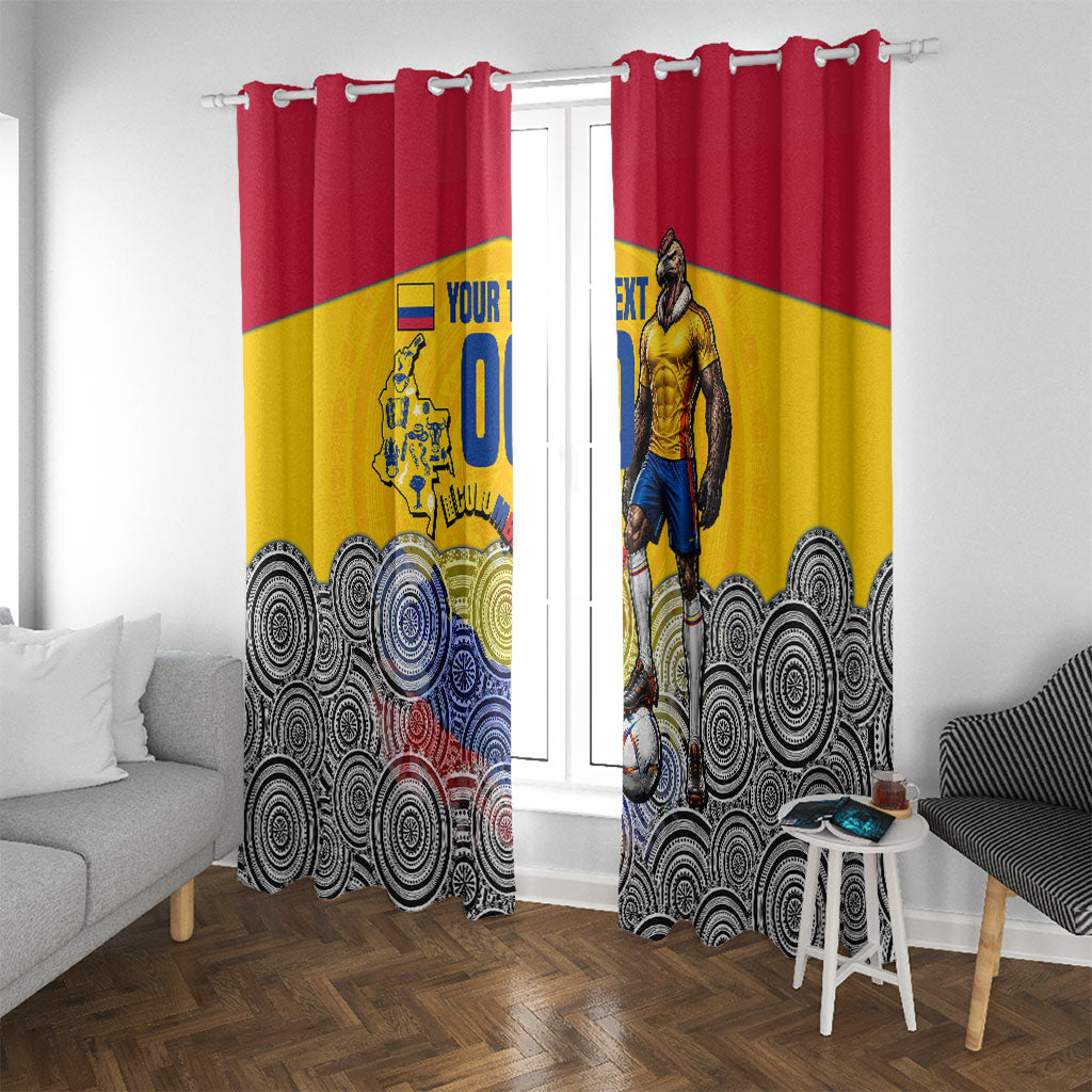 Personalized Colombia Football Window Curtain Vulture Mascot Sombrero Vueltiao Map