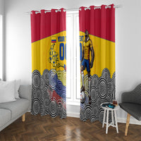 Personalized Colombia Football Window Curtain Vulture Mascot Sombrero Vueltiao Map