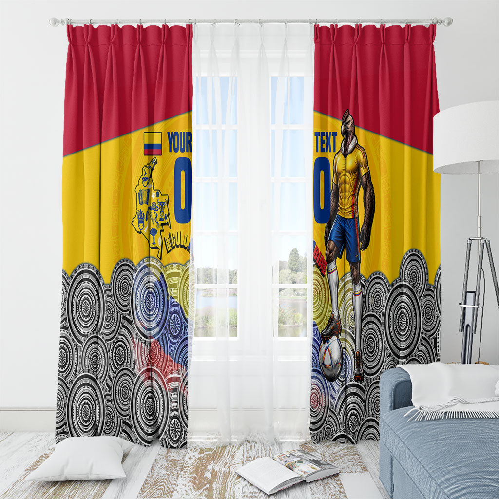 Personalized Colombia Football Window Curtain Vulture Mascot Sombrero Vueltiao Map