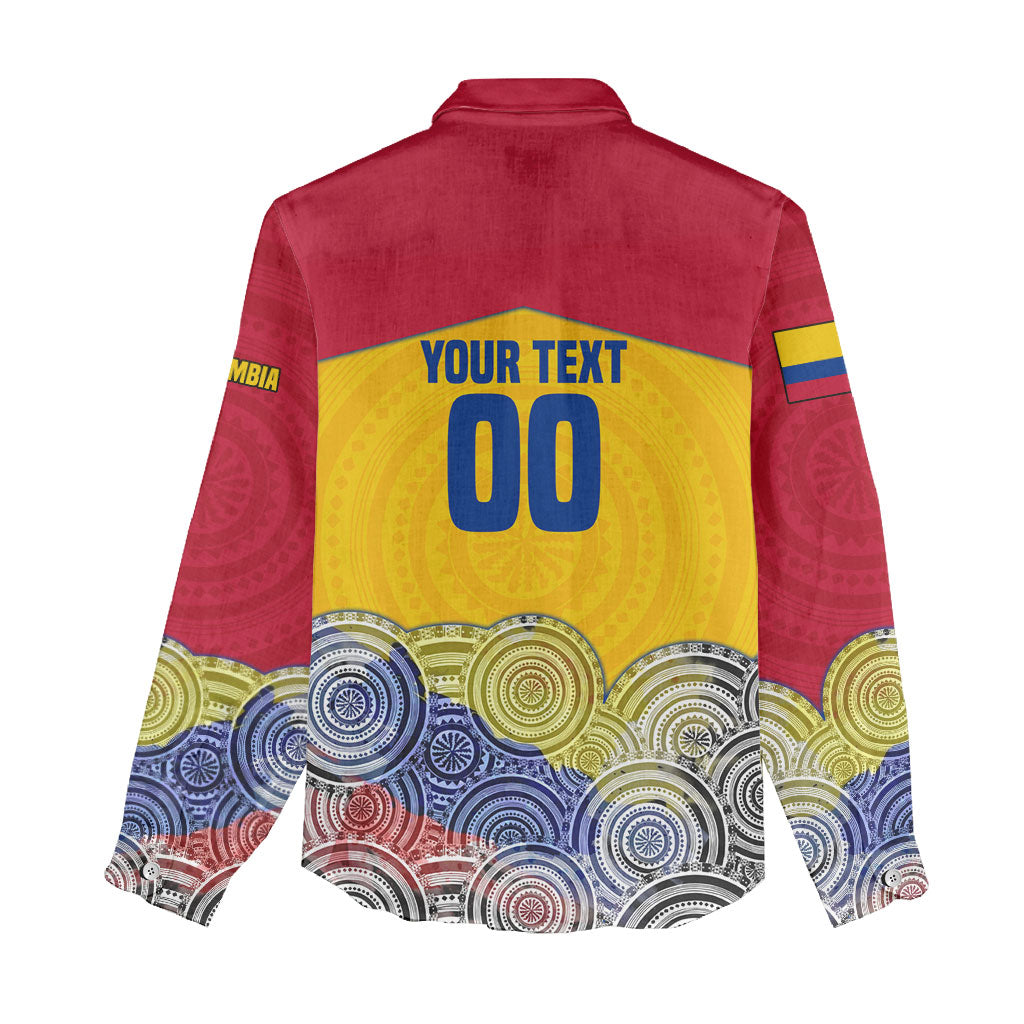 Personalized Colombia Football Women Casual Shirt Vulture Mascot Sombrero Vueltiao Map