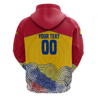 Personalized Colombia Football Zip Hoodie Vulture Mascot Sombrero Vueltiao Map