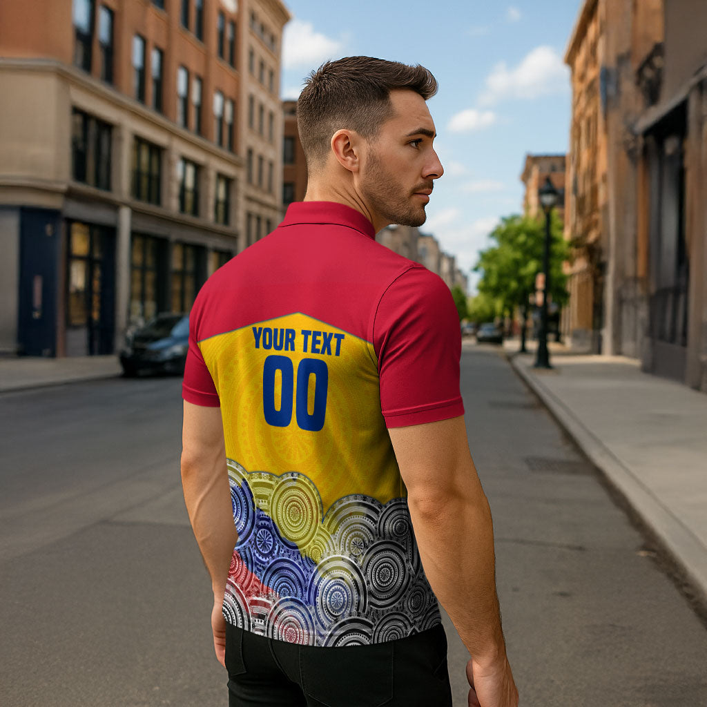 Personalized Colombia Football Zipper Polo Shirt Vulture Mascot Sombrero Vueltiao Map