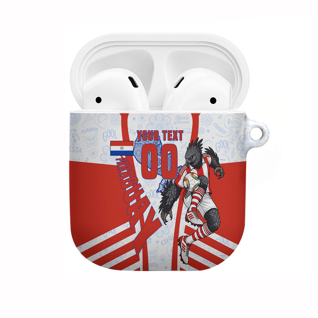 Personalized Paraguay Soccer AirPods Case Harpy Eagle Mascot Football Flag