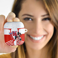 Personalized Paraguay Soccer AirPods Case Harpy Eagle Mascot Football Flag