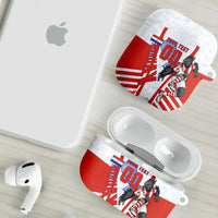Personalized Paraguay Soccer AirPods Case Harpy Eagle Mascot Football Flag