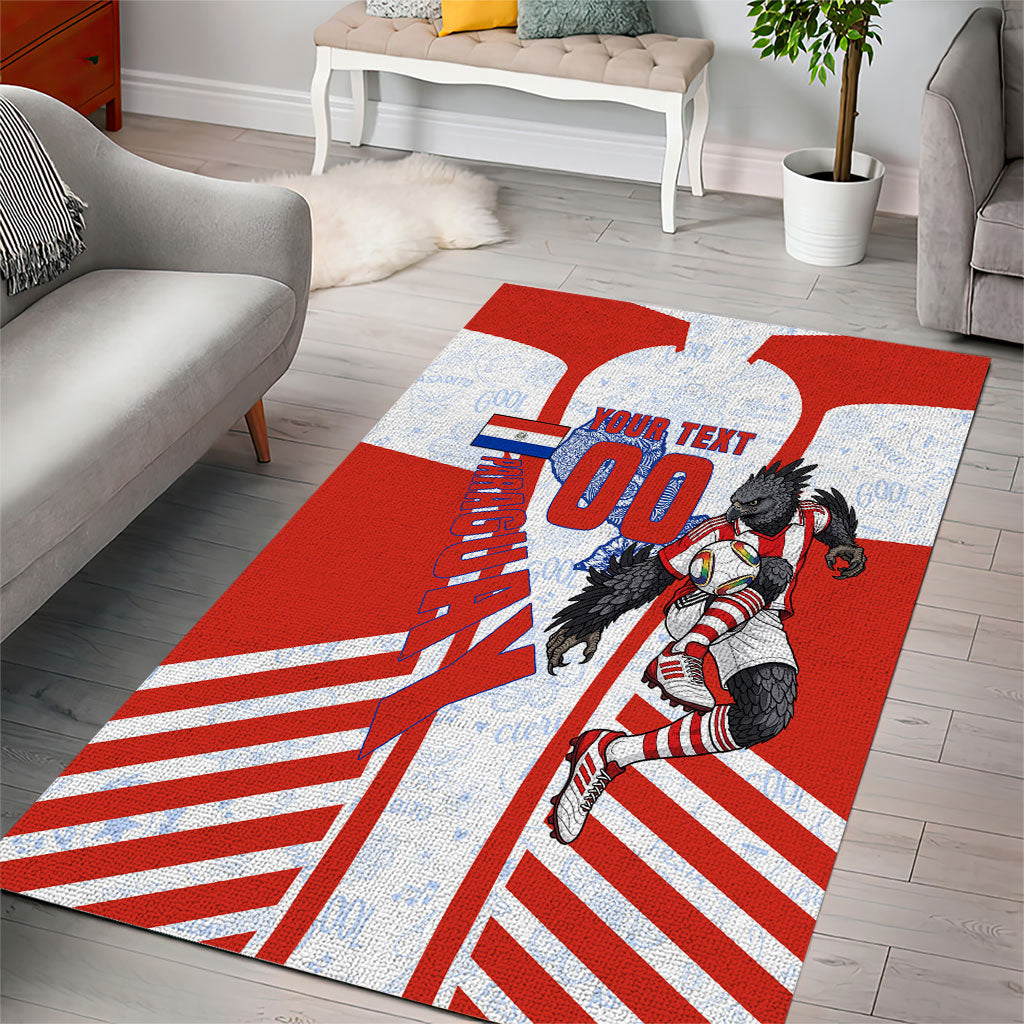 Personalized Paraguay Soccer Area Rug Harpy Eagle Mascot Football Flag