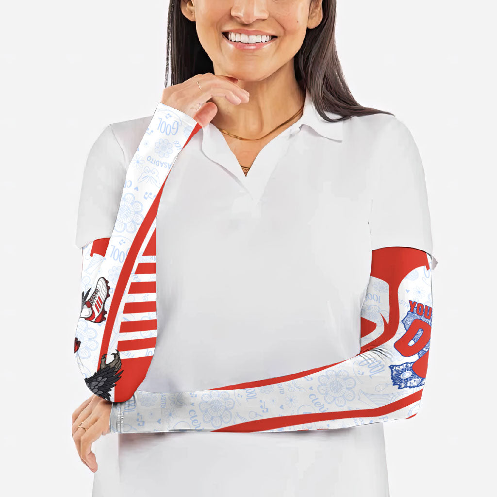 Personalized Paraguay Soccer Arm Sleeves Harpy Eagle Mascot Football Flag