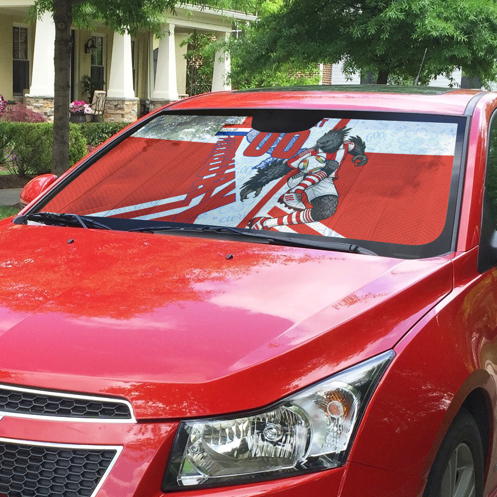 Personalized Paraguay Soccer Auto Sun Shade Harpy Eagle Mascot Football Flag