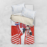 Personalized Paraguay Soccer Bedding Set Harpy Eagle Mascot Football Flag