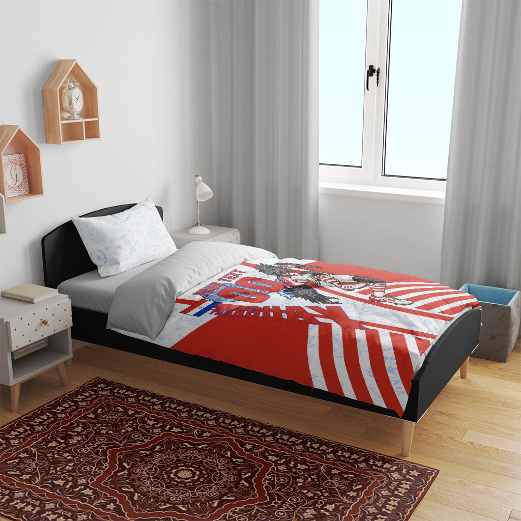 Personalized Paraguay Soccer Bedding Set Harpy Eagle Mascot Football Flag