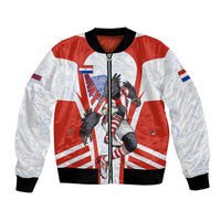 Personalized Paraguay Soccer Bomber Jacket Harpy Eagle Mascot Football Flag