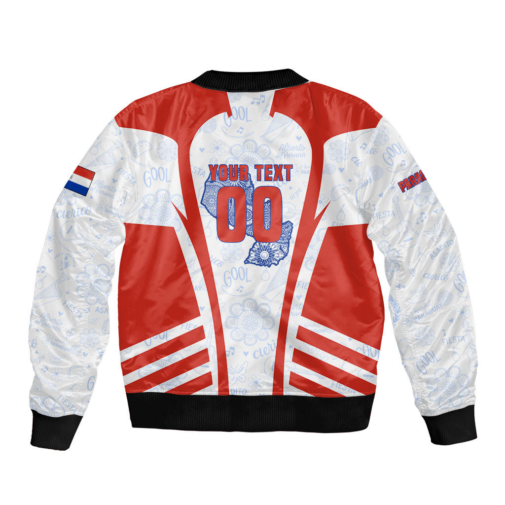 Personalized Paraguay Soccer Bomber Jacket Harpy Eagle Mascot Football Flag