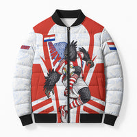 Personalized Paraguay Soccer Bomber Puffer Jacket Harpy Eagle Mascot Football Flag