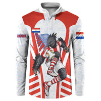 Personalized Paraguay Soccer Button Sweatshirt Harpy Eagle Mascot Football Flag