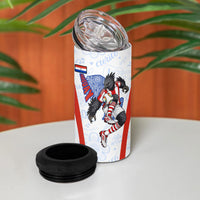 Personalized Paraguay Soccer 4 in 1 Can Cooler Tumbler Harpy Eagle Mascot Football Flag