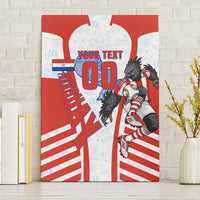 Personalized Paraguay Soccer Canvas Wall Art Harpy Eagle Mascot Football Flag