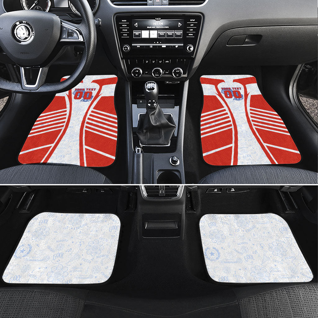 Personalized Paraguay Soccer Car Mats Harpy Eagle Mascot Football Flag