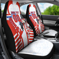 Personalized Paraguay Soccer Car Seat Cover Harpy Eagle Mascot Football Flag