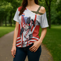 Personalized Paraguay Soccer Cross Shoulder Shirt Harpy Eagle Mascot Football Flag