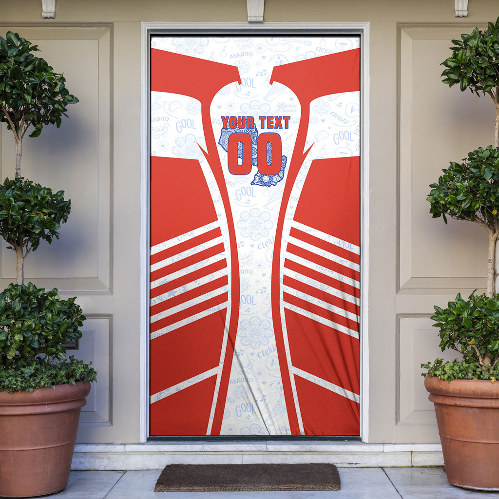 Personalized Paraguay Soccer Door Cover Harpy Eagle Mascot Football Flag