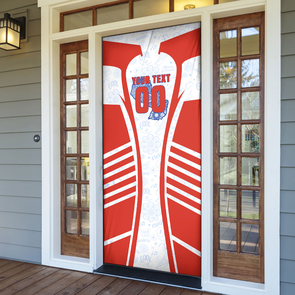 Personalized Paraguay Soccer Door Cover Harpy Eagle Mascot Football Flag