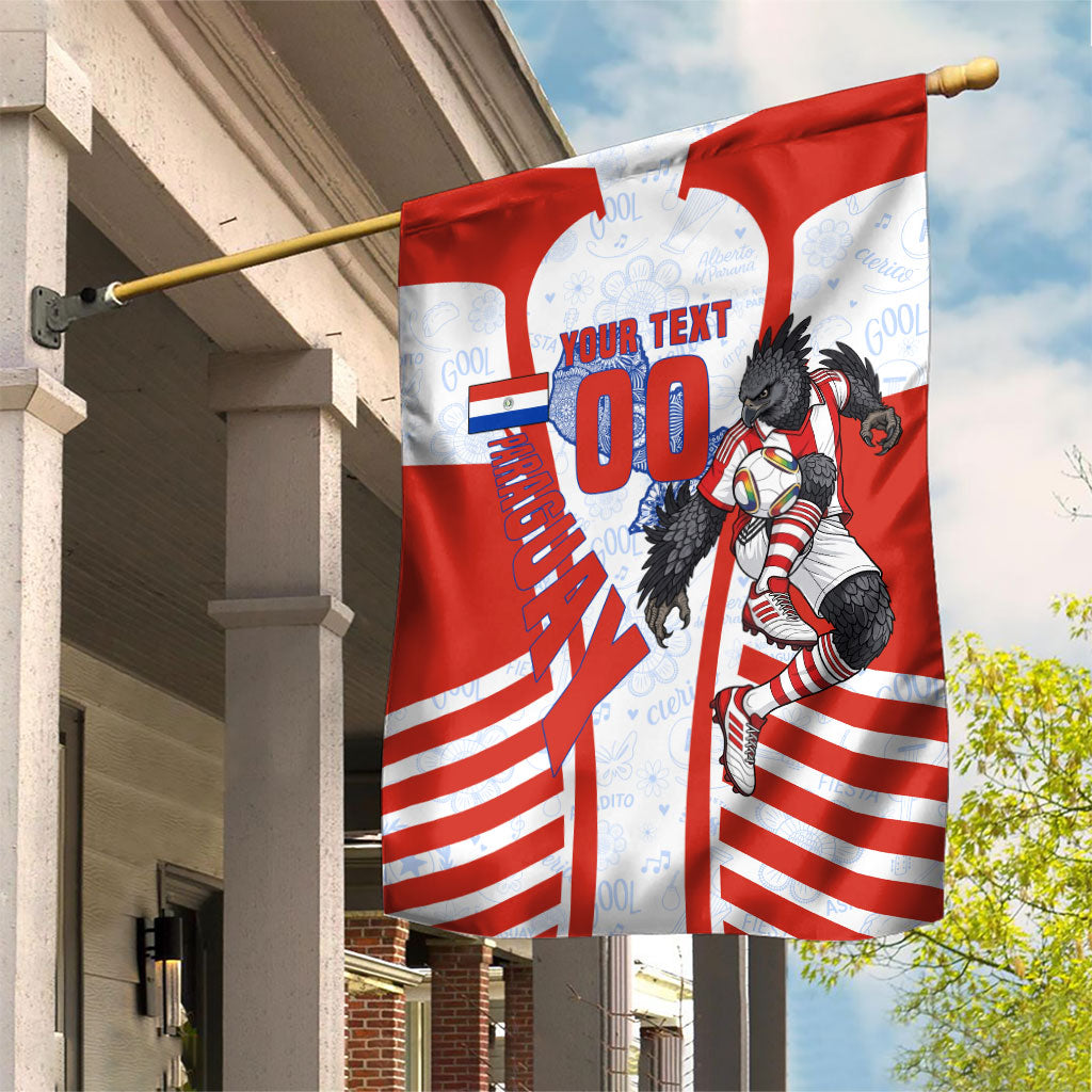 Personalized Paraguay Soccer Garden Flag Harpy Eagle Mascot Football Flag