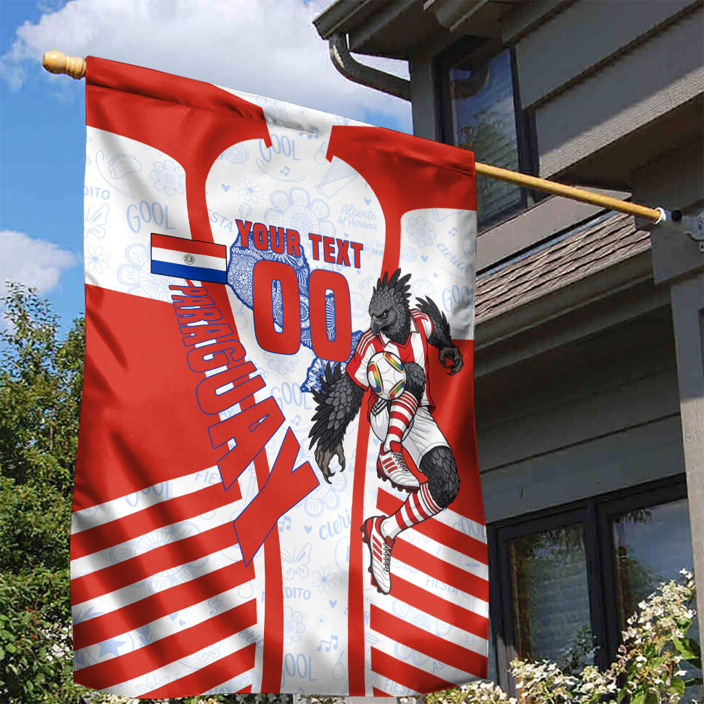Personalized Paraguay Soccer Garden Flag Harpy Eagle Mascot Football Flag