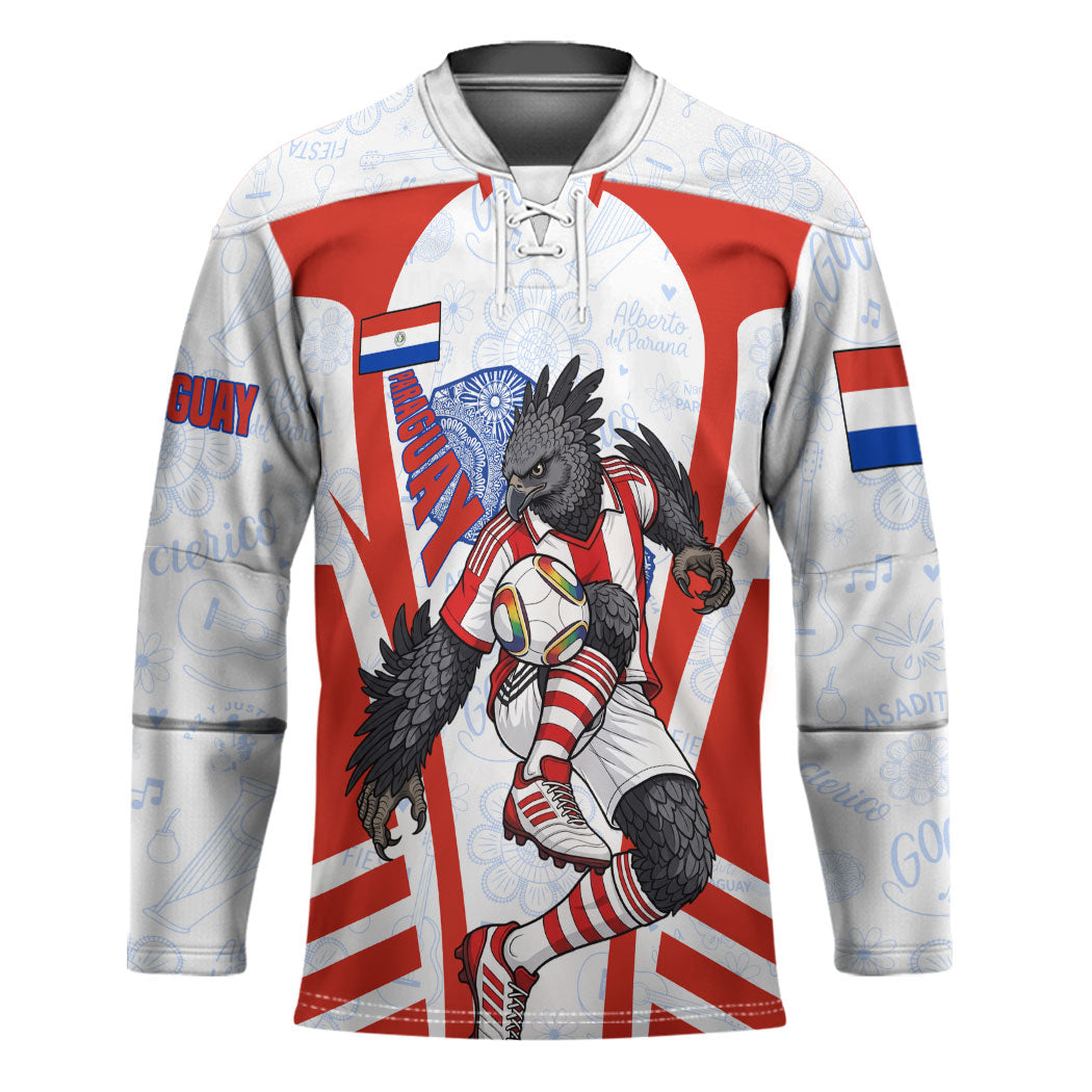 Personalized Paraguay Soccer Hockey Jersey Harpy Eagle Mascot Football Flag