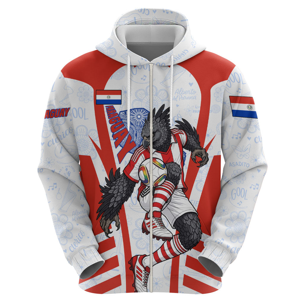 Personalized Paraguay Soccer Hoodie Harpy Eagle Mascot Football Flag