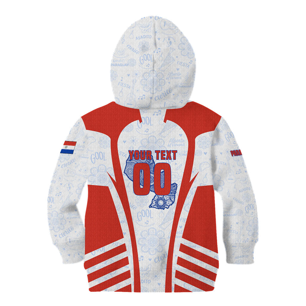 Personalized Paraguay Soccer Kid Hoodie Harpy Eagle Mascot Football Flag