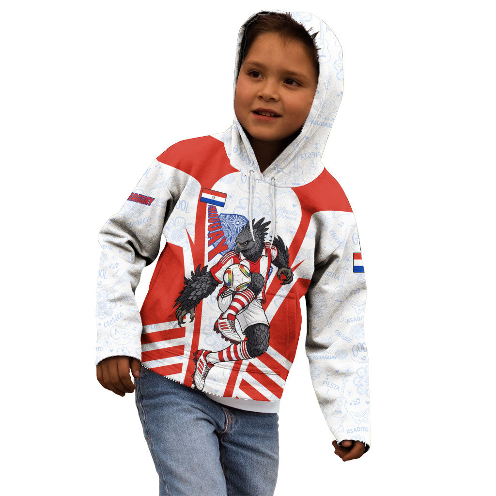 Personalized Paraguay Soccer Kid Hoodie Harpy Eagle Mascot Football Flag