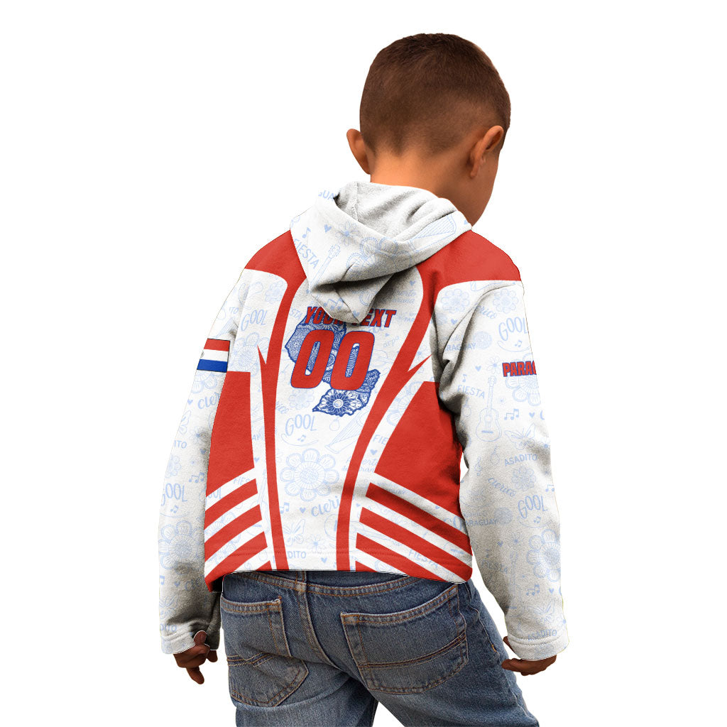 Personalized Paraguay Soccer Kid Hoodie Harpy Eagle Mascot Football Flag