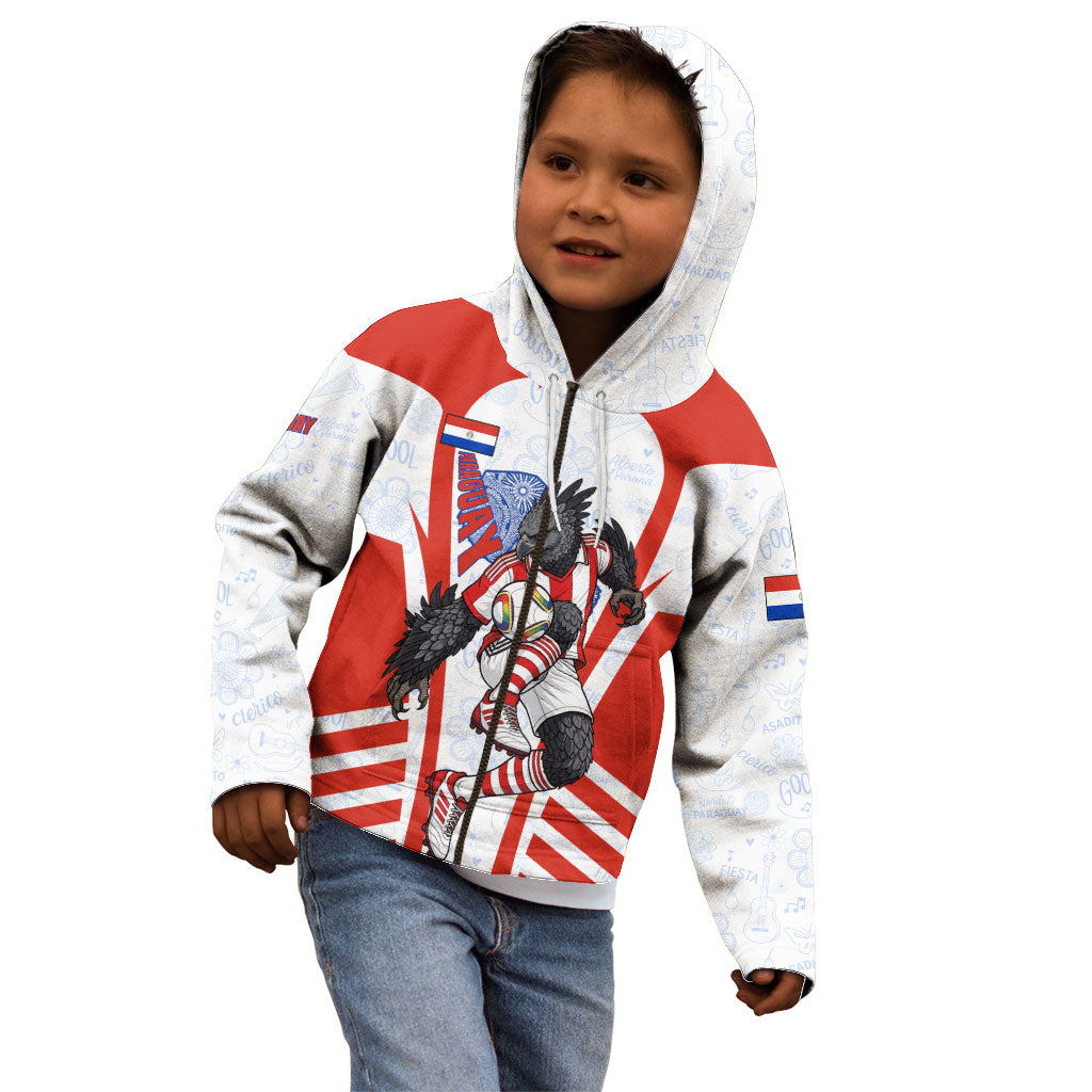 Personalized Paraguay Soccer Kid Hoodie Harpy Eagle Mascot Football Flag