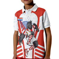 Personalized Paraguay Soccer Kid Polo Shirt Harpy Eagle Mascot Football Flag