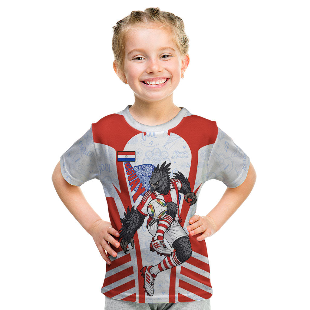 Personalized Paraguay Soccer Kid T Shirt Harpy Eagle Mascot Football Flag