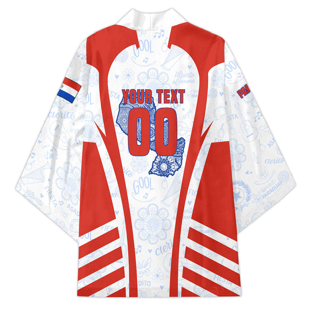 Personalized Paraguay Soccer Kimono Harpy Eagle Mascot Football Flag