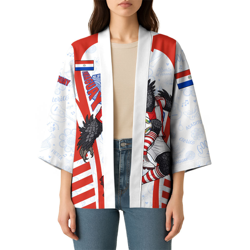 Personalized Paraguay Soccer Kimono Harpy Eagle Mascot Football Flag