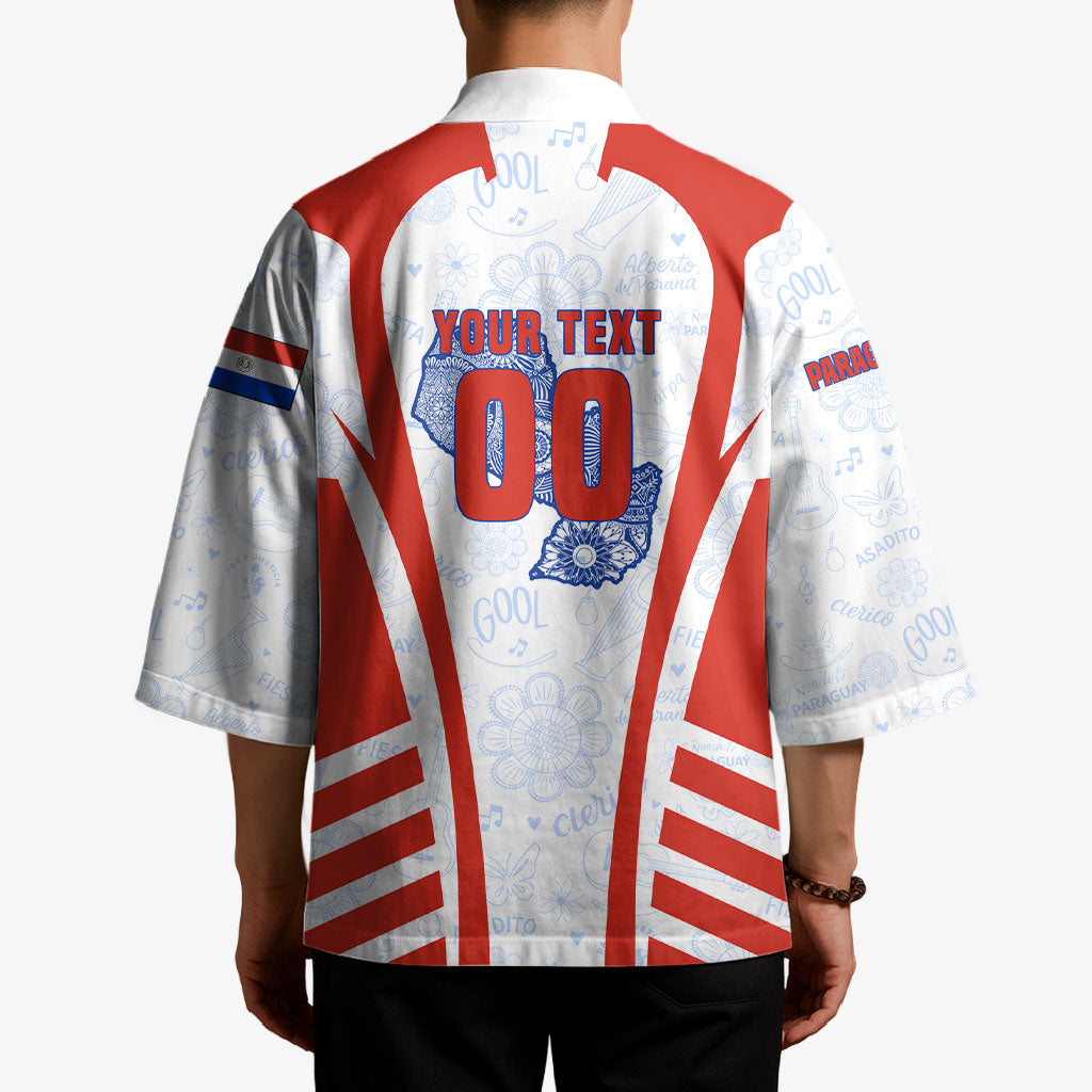 Personalized Paraguay Soccer Kimono Harpy Eagle Mascot Football Flag