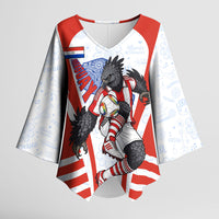 Personalized Paraguay Soccer Kimono Sleeve Blouse Harpy Eagle Mascot Football Flag