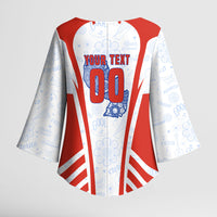 Personalized Paraguay Soccer Kimono Sleeve Blouse Harpy Eagle Mascot Football Flag