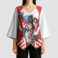 Personalized Paraguay Soccer Kimono Sleeve Blouse Harpy Eagle Mascot Football Flag