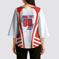 Personalized Paraguay Soccer Kimono Sleeve Blouse Harpy Eagle Mascot Football Flag