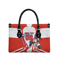 Personalized Paraguay Soccer Leather Bag Harpy Eagle Mascot Football Flag