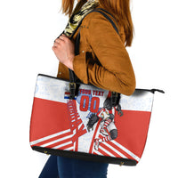 Personalized Paraguay Soccer Leather Tote Bag Harpy Eagle Mascot Football Flag