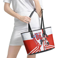 Personalized Paraguay Soccer Leather Tote Bag Harpy Eagle Mascot Football Flag